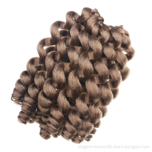 20 strands 8" 80g Jumpy Wand Curl Ombre Braiding Hair Synthetic Crochet Hair Extension  Bounce Crochet Hair Wand Curl